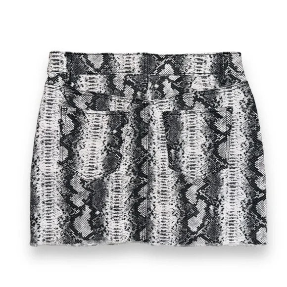 Tinseltown Snake Embossed Denim Mini Skirt - Picture 4 of 6